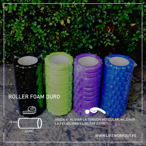 Foam Roller Pilates Duro | Yoga EVA 33 cm Textura 1