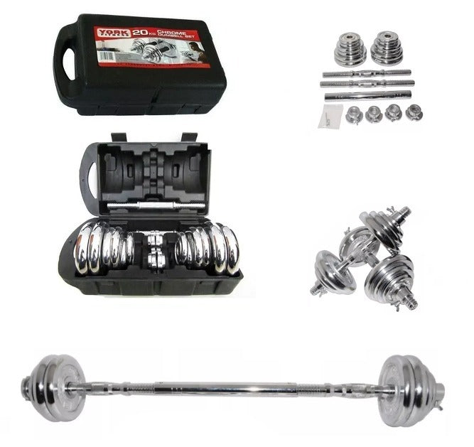 Set de Mancuernas Cromadas 20 kg en Maleta – LifeWorkOut