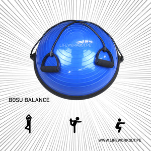 Bosu Pelota de Equilibrio Balón Fitness + 2 Ligas + Inflador
