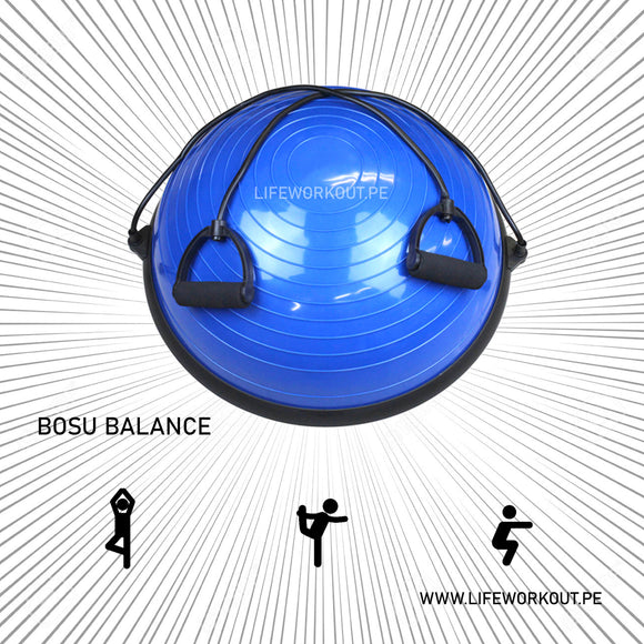 Bosu Pelota de Equilibrio Balón Fitness + 2 Ligas + Inflador