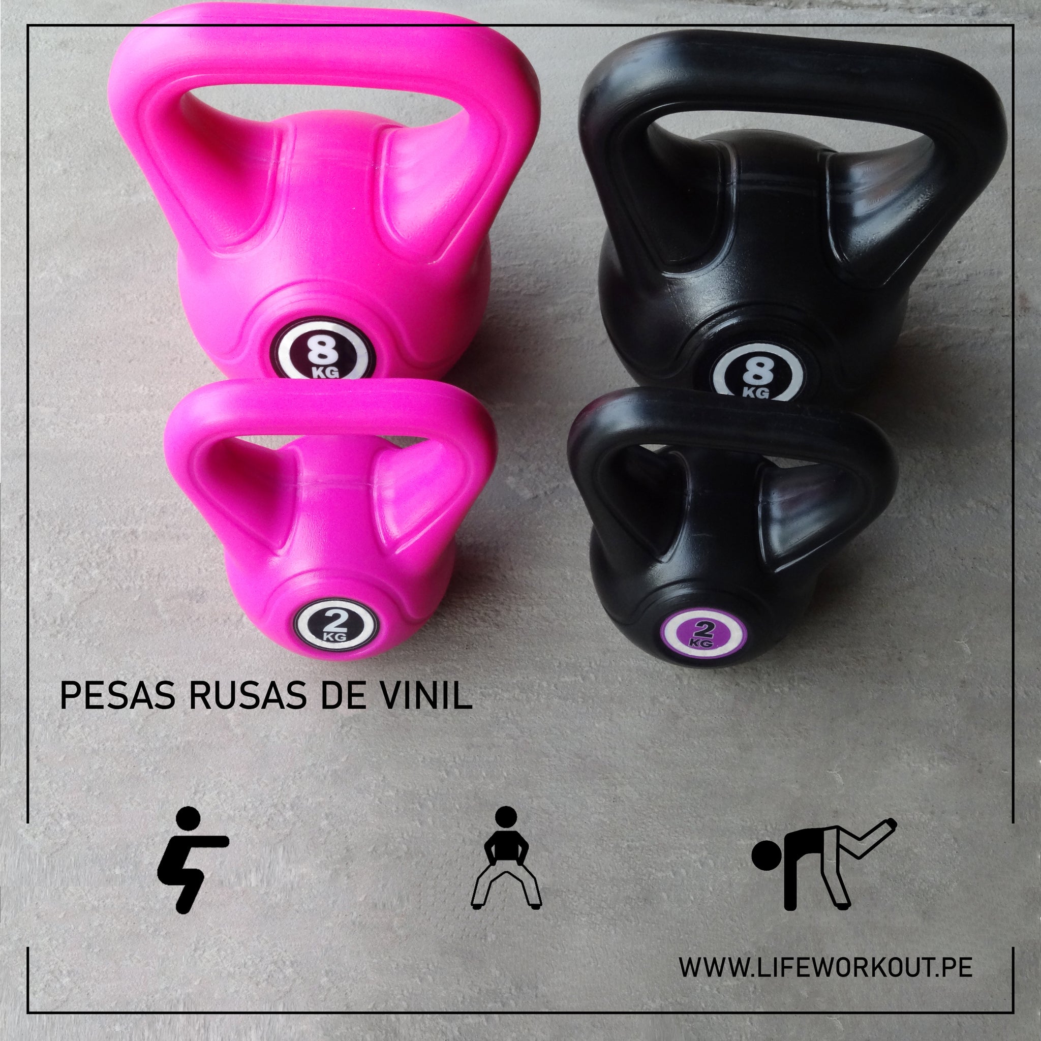 Pesa Rusa De 6 Kg Kettlebell Color Fucsia