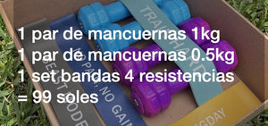 Pack Box Mancuernas + Bandas Látex Premium