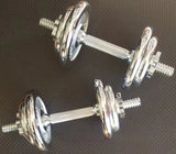 Set de Mancuernas Cromadas 20 kg en Maleta